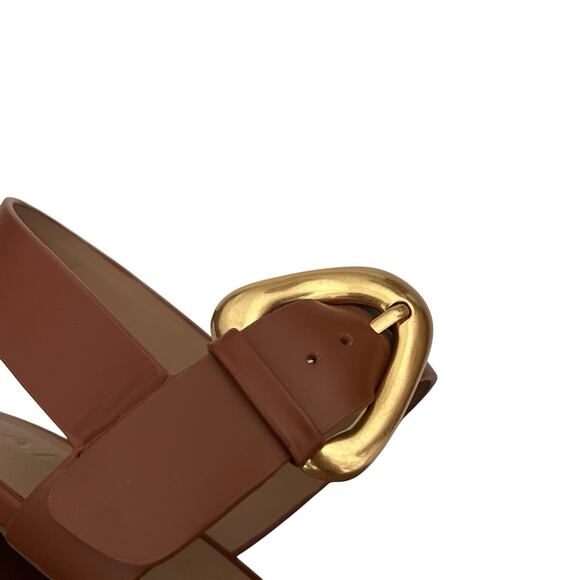 Aerosole Chamber Platform Block Heel Sandal Sz 10 brown Raffia Boho Chic Retro - Picture 4 of 11